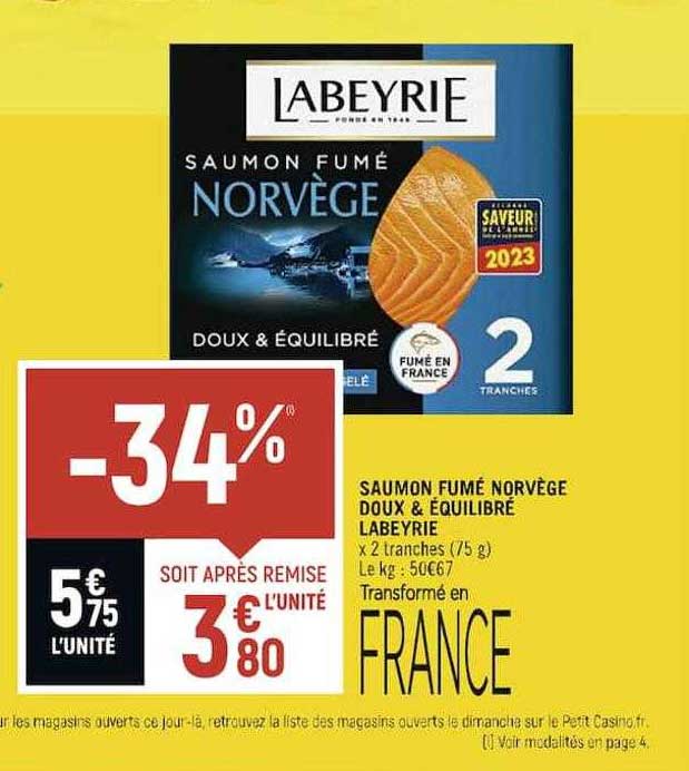 Saumon Fumé Norvège Doux & équilibré Labeyrie