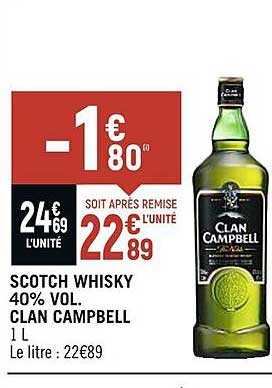 scotch whisky 40% vol. clan campbell