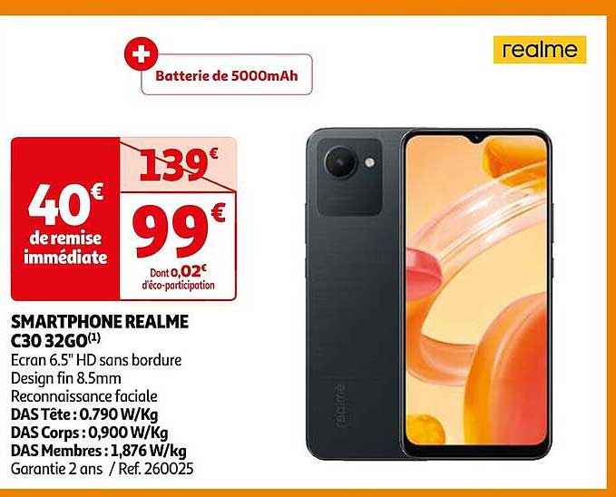 smartphone realme c30 32go
