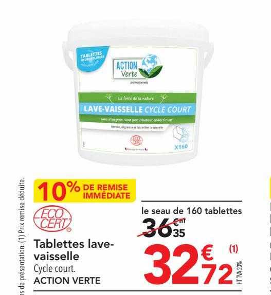 tablettes lave-vaisselle action verte
