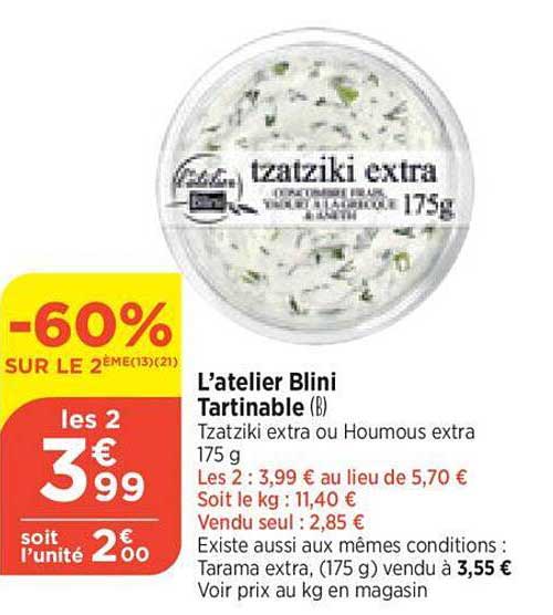 tartinable l'atelier blini