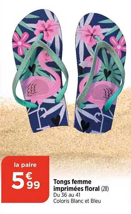 tongs femme imprimées floral