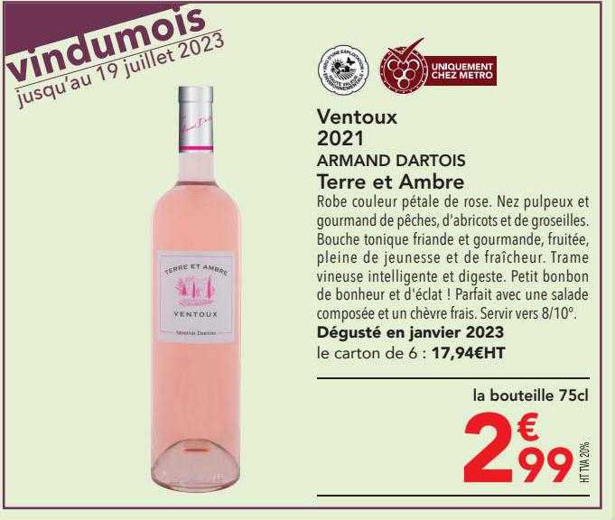 ventoux 2021 armand dartois terre et ambré