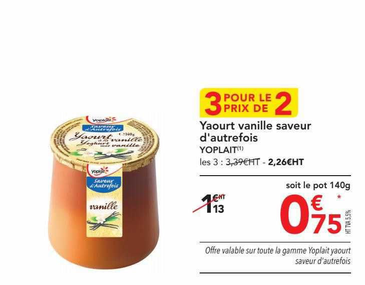 yaourt vanille saveur d'autrefois yoplait