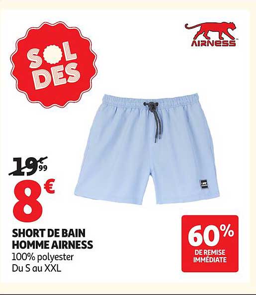 AIRNESS SHORT DE BAIN HOMME
