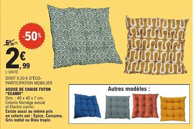 ASSISE DE CHAISE FUTON "SCANDI