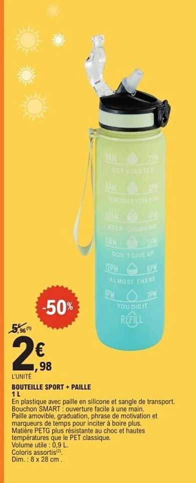 Bouteille sport + paille