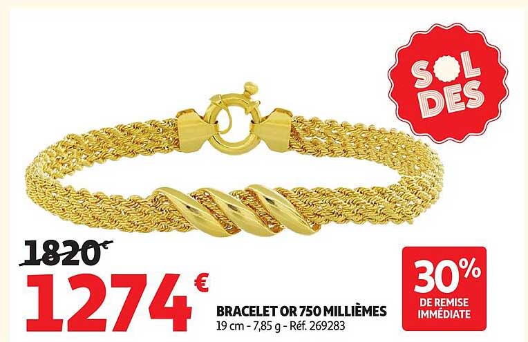 BRACELET OR 750 MILLIÈMES