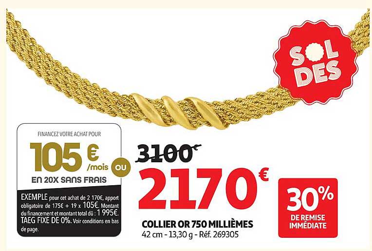 COLLIER OR 750 MILLIÈMES