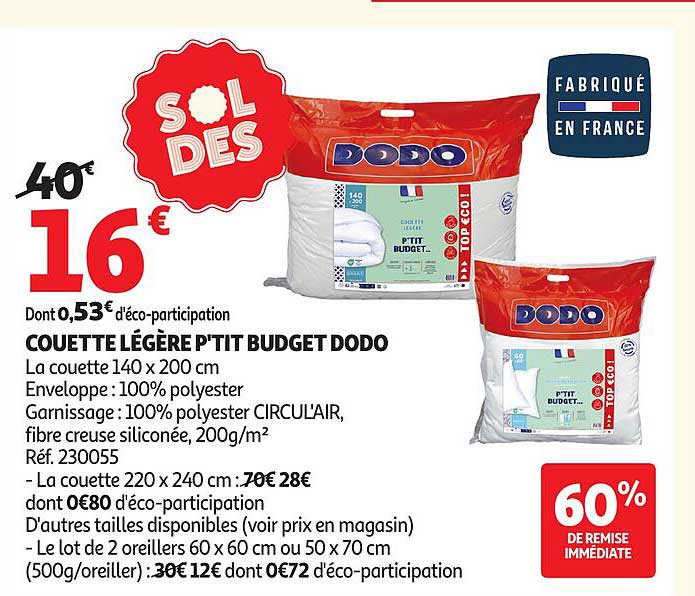 DODO COUETTE LÉGÈRE P'TIT BUDGET