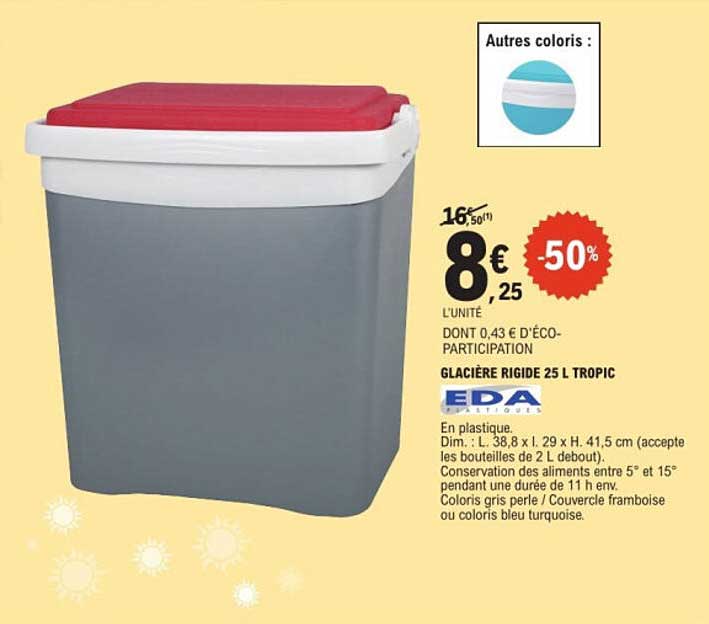 EDA GLACIÈRE RIGIDE 25 L TROPIC