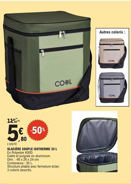 GLACIÈRE SOUPLE ISOTHERME 35 L