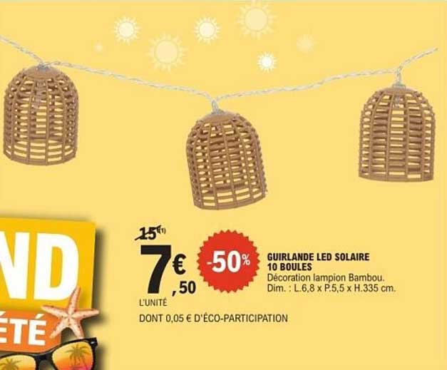 Guirlande LED solaire 10 boules