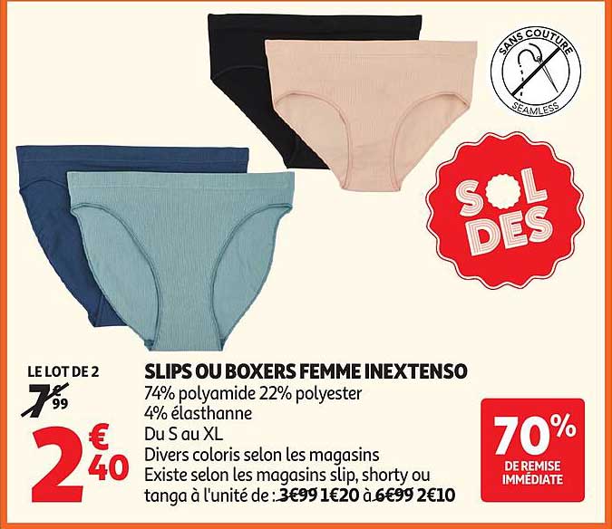 Inextenso SLIPS OU BOXERS FEMME