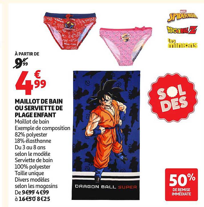 Maillot de bain ou serviette de plage enfant