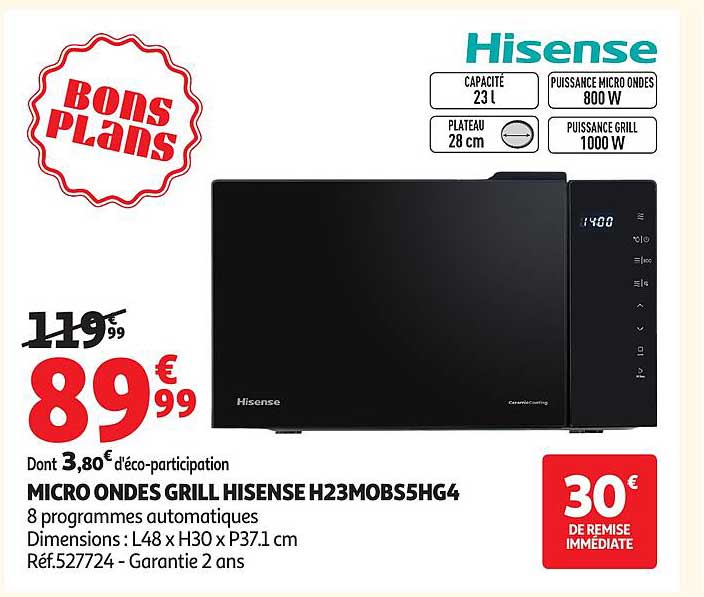 MICRO ONDES GRILL HISENSE H23MOBS5HG4