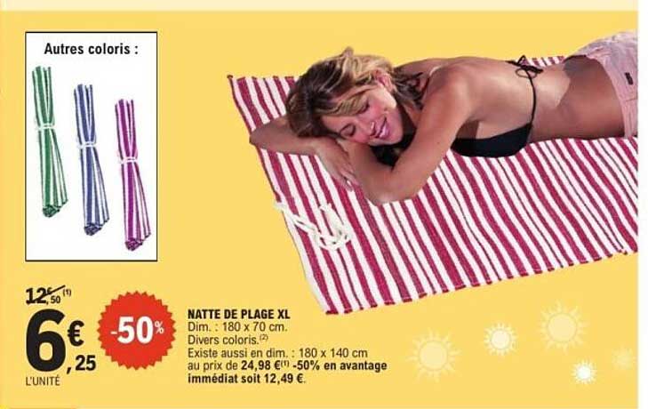 Natte de plage XL