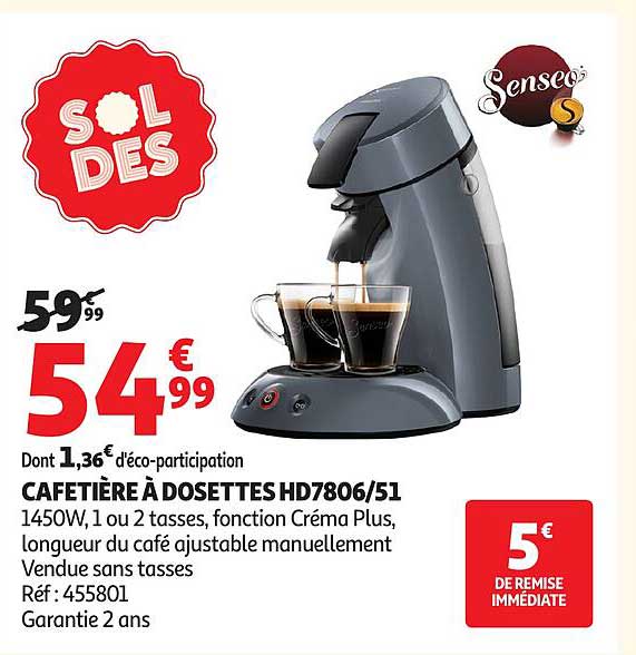 Senseo Cafetière à dosettes HD7806/51