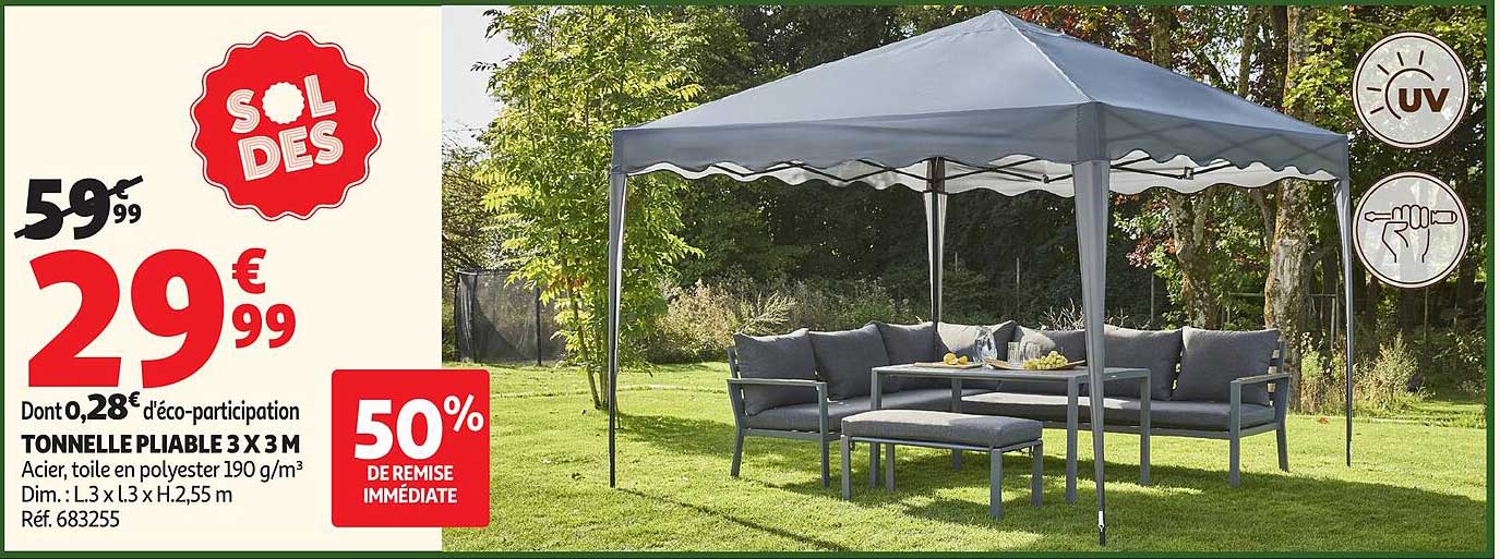 TONNELLE PLIABLE 3 X 3 M