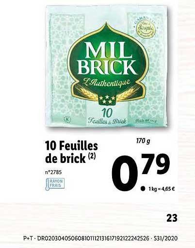 10 feuilles de brick