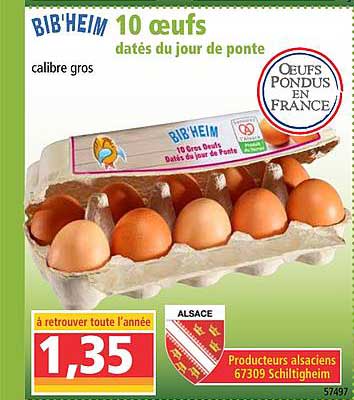 10 œufs Datés Du Jour De Ponte Bib'heim