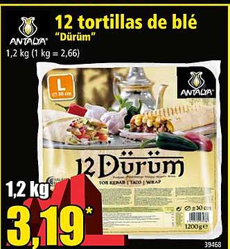 12 tortillas de blé dürüm antalya