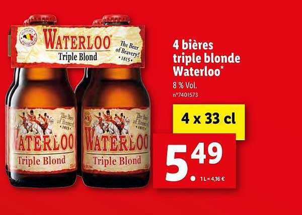 4 Bières Triple Blonde Waterloo