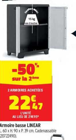 armoire basse linear -50% sur la 2ème