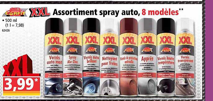 assortiment spray auto 8 modèles xxl carfit