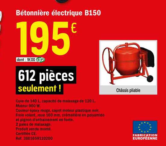 Bétonnière électrique B150