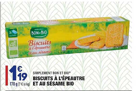 biscuits à l'épeautre et au sésame bio simplement bon et bio