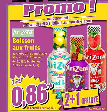 Boisson Aux Fruits Arizona 2+1 Offerte