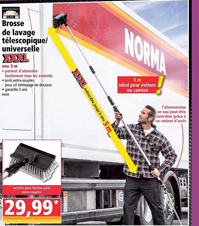 brosse de lavage télescopique universelle xxxl