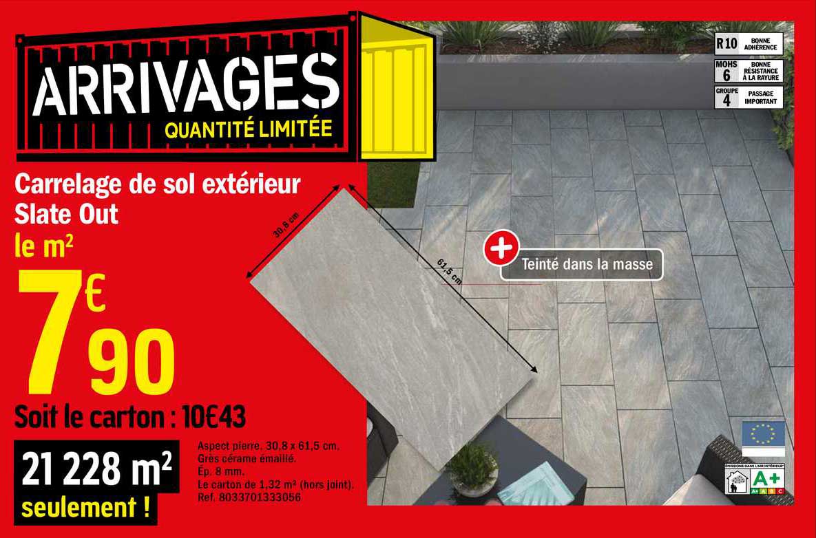 carrelage de sol extérieur slate out