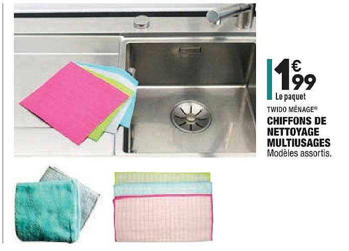 chiffons de nettoyage multiusages twido ménage