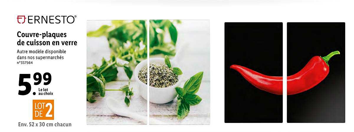 couvre plaques de cuisson en verre ernesto