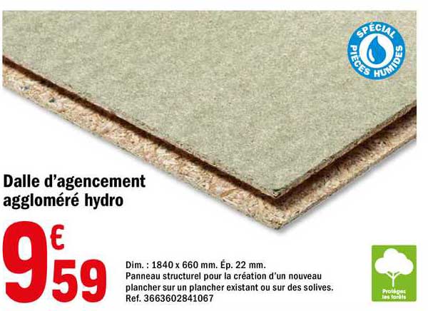 dalle d'agencement aggloméré hydro