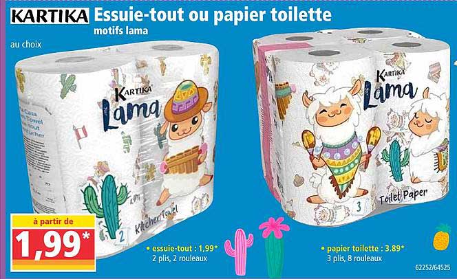 essuie tout ou papier toilette kartika
