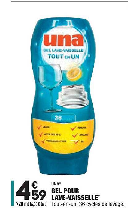 gel pour lave vaisselle una