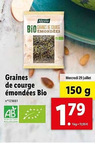 Graines De Courge émondées Bio
