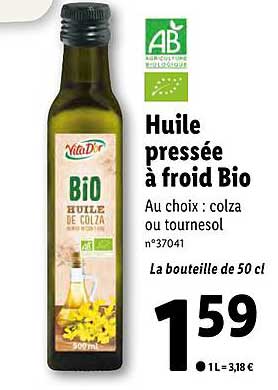 huile pressée à froid bio
