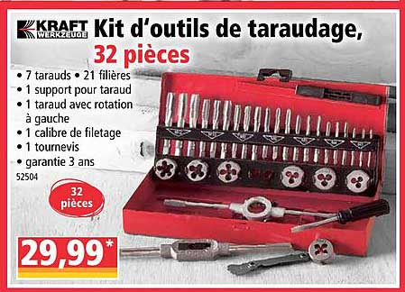 kit d'outils de taraudage kraft werkzeuge