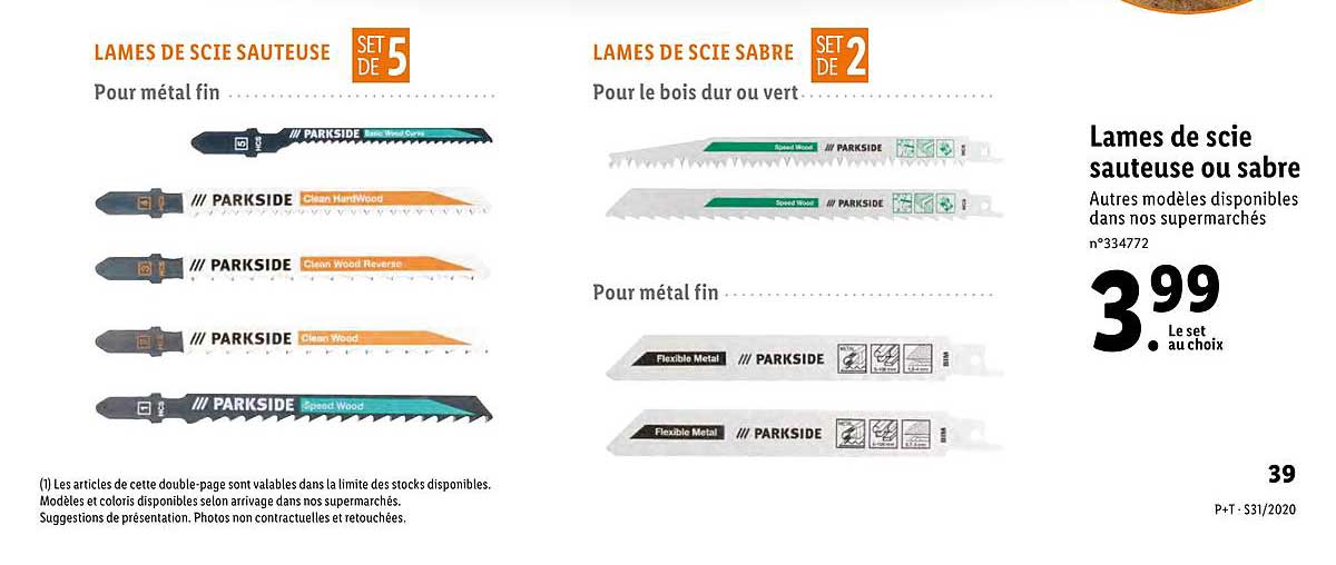 lames de scie sauteuse ou sabre
