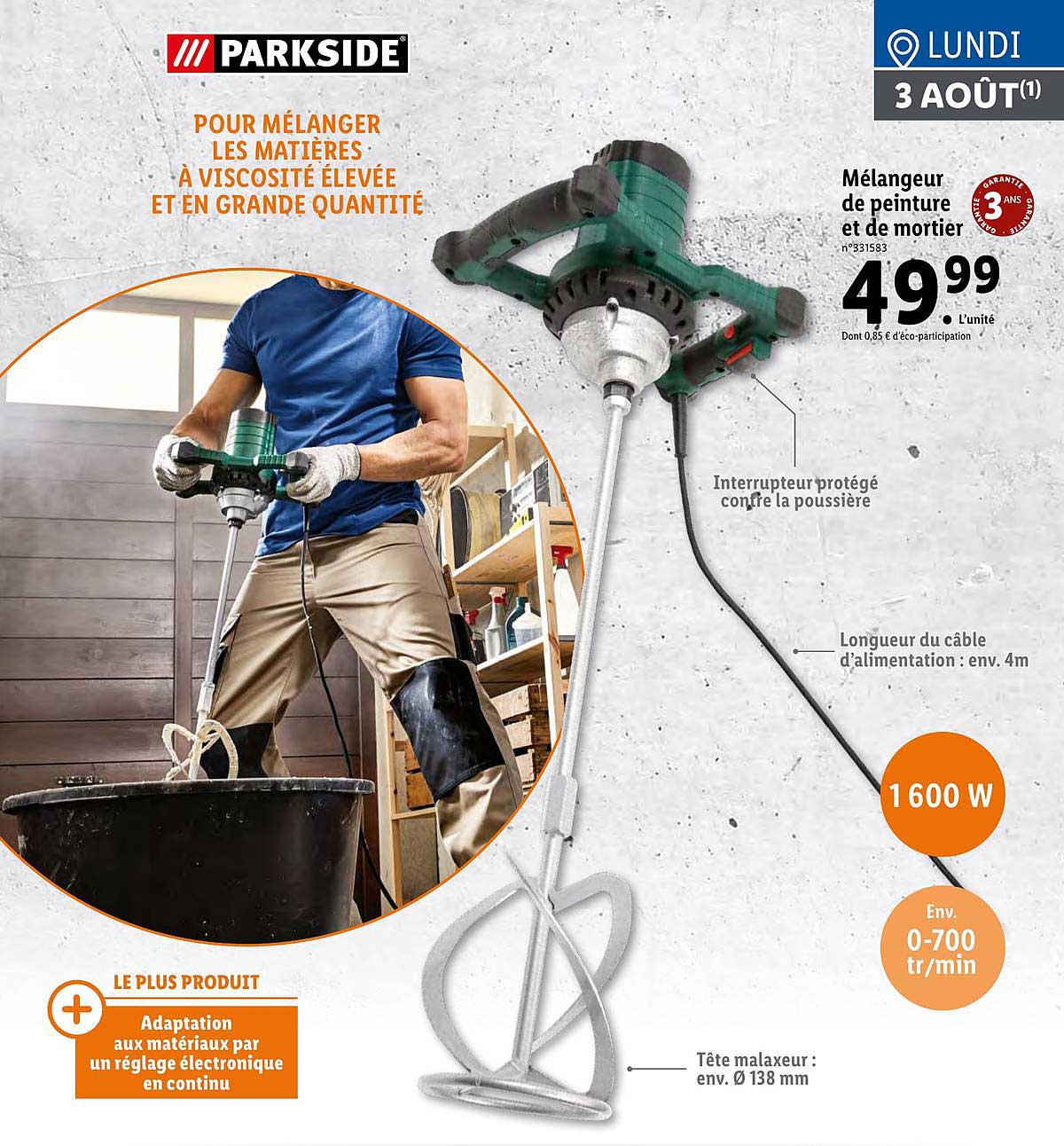 Mélangeur De Peinture Et De Mortier Parkside