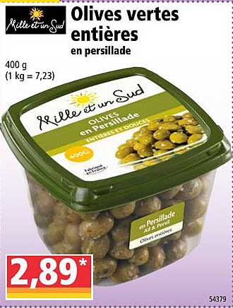 olives vertes entières mille et un sud