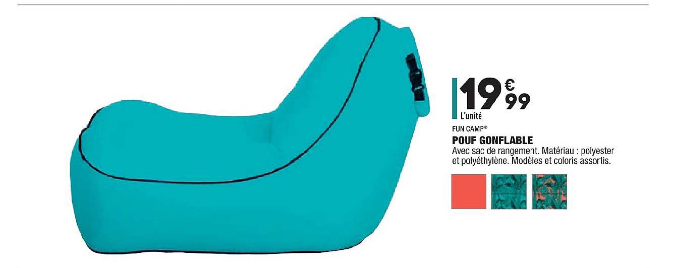 pouf gonflable fun camp