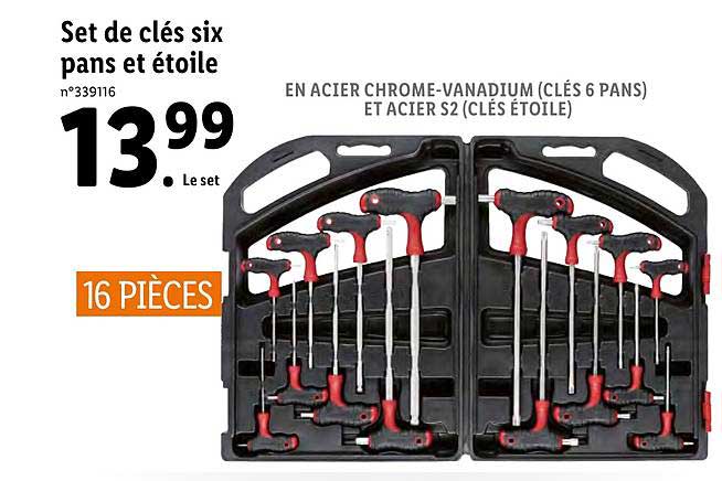set de clés six pans et étoile