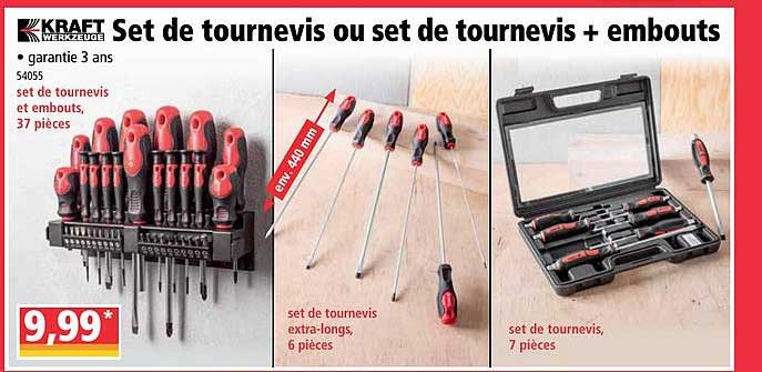 set de tournevis ou set de tournevis + embouts kraft werkzeuge