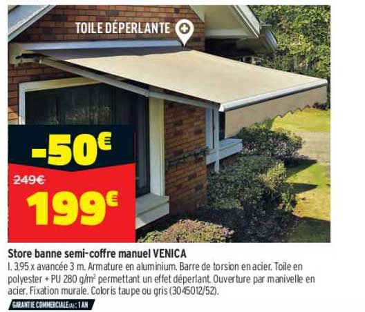 store banne semi coffre manuel venica