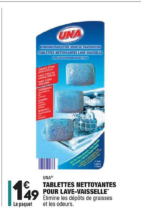 tablettes nettoyantes pour lave vaisselle una